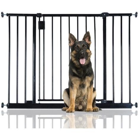 Bettacare Extra Wide Hallway Dog Gate, 97cm - 103cm, Black, Pressure Fit Pet Gate, Puppy Safety Barrier