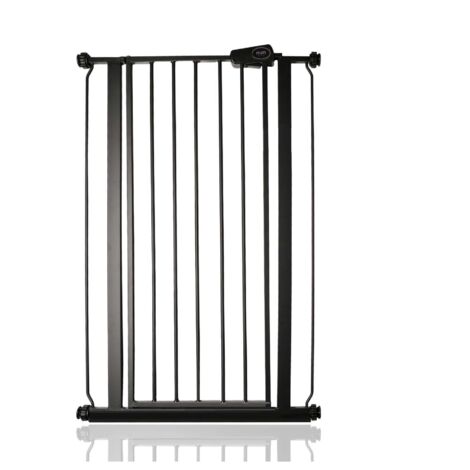 Safetots Extra Tall Narrow Metal Safety Gate Pressure Fit, 68.5cm - 75cm, Matt Black, 104cm in Height, Extra Tall Baby Gate (1/5)