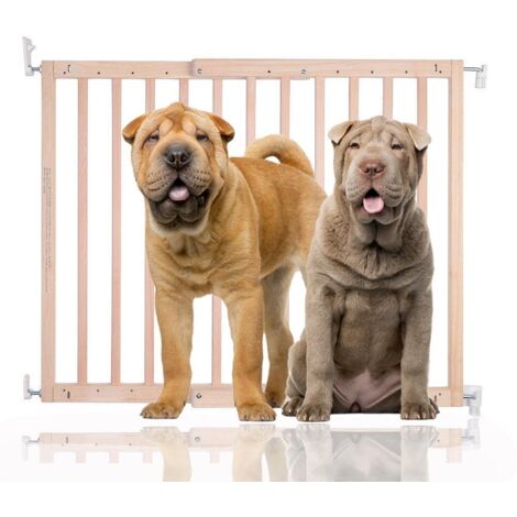 Bettacare Chunky Wooden Screw Fit Dog Gate, 63.5cm - 105.5cm, Natural, Wooden Dog Gate Gate, Screw Fit Pet Stair Gate, Puppy Gate