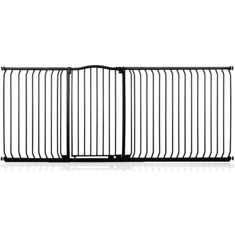 Safetots Extra Tall Curved Top Safety Gate, 225cm - 234cm, Matt Black, Extra Tall 100cm in Height, Pressure Fit Stair Gate