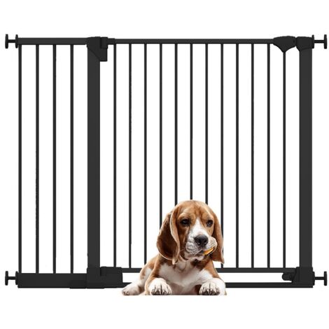 Bettacare SafeStep Dog Gate, Black, 124cm - 131cm, Extra Low Walkthough, 81cm Extra Wide Doorway, Extra Wide Pet Gate