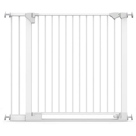 Safetots SafeStep Gate, White, 110cm - 117cm, Extra Low Walkthough, 81cm Extra Wide Doorway, Extra Wide Baby Gate