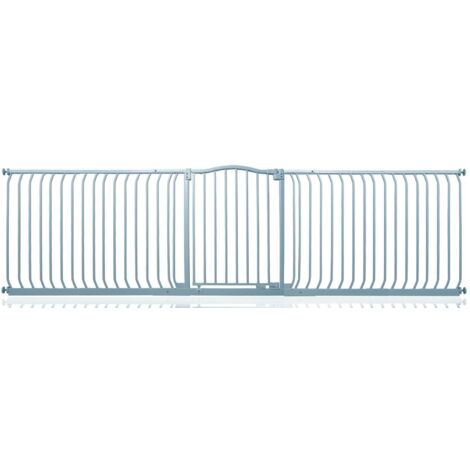 Safetots Curved Top Safety Gate, 271cm - 280cm, Matt Grey, Pressure Fit Stair Gate