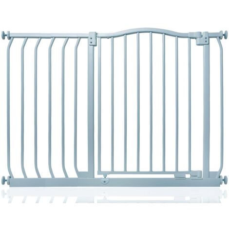 Safetots Curved Top Safety Gate, 98cm - 107cm, Matt Grey, Pressure Fit Stair Gate