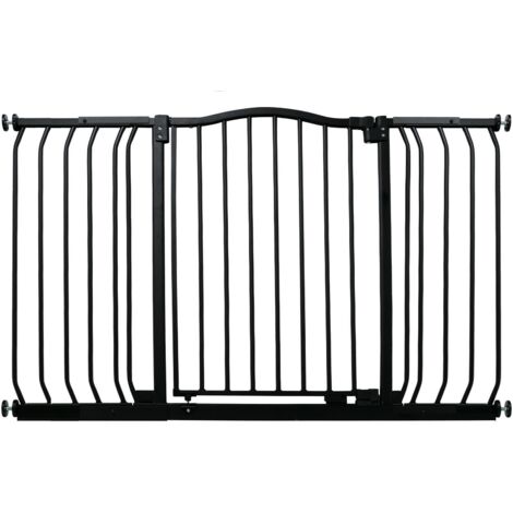 Bettacare Curved Top Dog Gate, 152cm - 161cm, Matt Black, Pressure Fit Pet Gate for Dog and Puppy, Pet and Dog Barrier