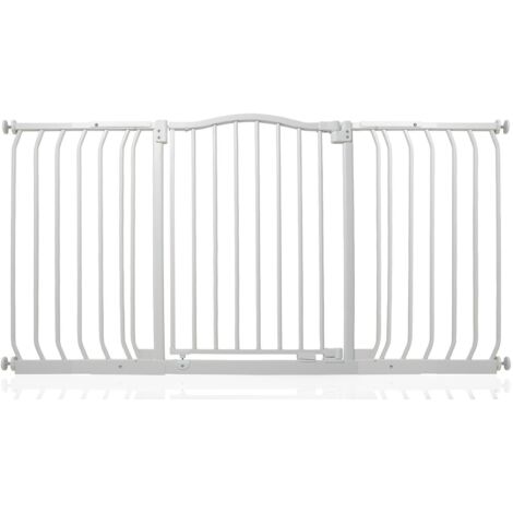 Safetots Curved Top Safety Gate, 143cm - 152cm, Matt White, Pressure Fit Stair Gate