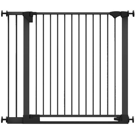 Safetots SafeStep Gate, Black, 110cm - 117cm, Extra Low Walkthough, 81cm Extra Wide Doorway, Extra Wide Baby Gate