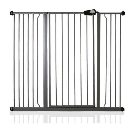 Bettacare Child and Pet Gate, 126.7cm - 134.3cm, Slate Grey, Extra Tall Gate 104cm in Height, Pressure Fit Stair Gate