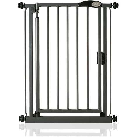 Bettacare Auto Close Stair Gate, 68.5cm - 75cm, Slate Grey, Narrow, Narrow Pressure Fit Safety Gate, Baby Gate