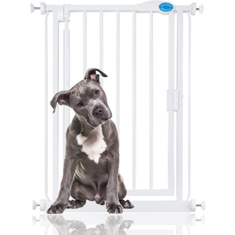 Bettacare Auto Close Pet Gate, 61cm - 66.5cm, White, Extra Narrow, Narrow Pressure Fit Stair Gate for Dog & Puppy