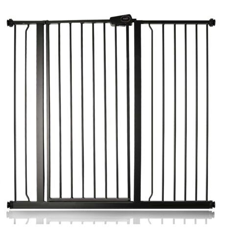Bettacare Child and Pet Gate, 113.8cm - 121.4cm, Matt Black, Extra Tall Gate 104cm in Height, Pressure Fit Stair Gate