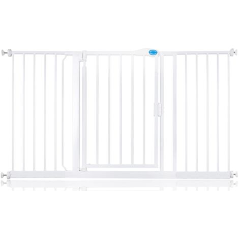 Bettacare Auto Close Pet Gate, 147cm - 154cm, White, Pressure Fit Stair Gate for Dog & Puppy