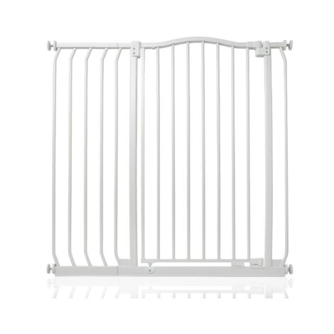 Safetots Extra Tall Curved Top Safety Gate, 98cm - 107cm, Matt White, Extra Tall 100cm in Height, Pressure Fit Stair Gate