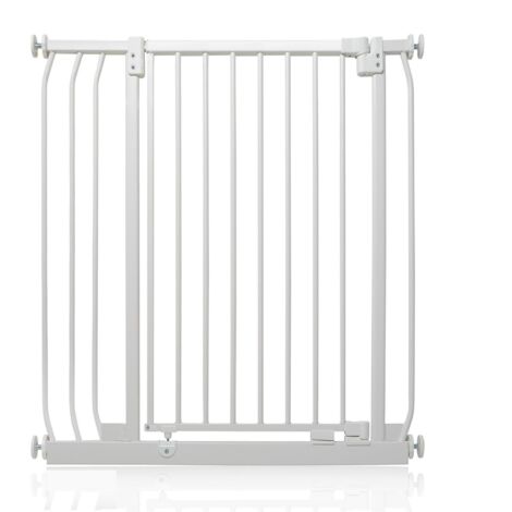 Safetots Extra Tall Elite Safety Gate, 80cm - 89cm, Matt White, Extra Tall 96.8cm in Height, Pressure Fit Stair Gate