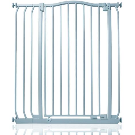 Safetots Extra Tall Curved Top Safety Gate, 80cm - 89cm, Matt Grey, Extra Tall 100cm in Height, Pressure Fit Stair Gate