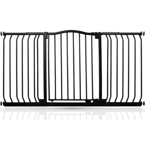 Safetots Curved Top Safety Gate, 143cm - 152cm, Matt Black, Pressure Fit Stair Gate