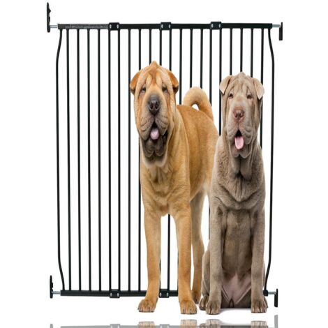 Bettacare Extra Tall Eco Screw Fit Pet Gate, Black, 130cm - 140cm, Extra Tall Gate 100cm in Height, Screw Fitted Dog Gate