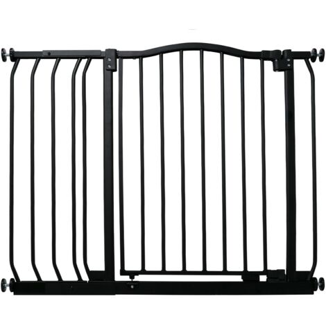 Bettacare Curved Top Dog Gate, 107cm - 116cm, Matt Black, Pressure Fit Pet Gate for Dog and Puppy, Pet and Dog Barrier (1/4)