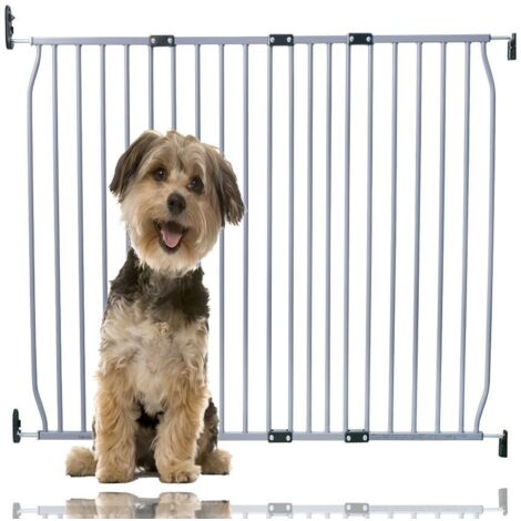Bettacare Eco Screw Fit Pet Gate, Grey, 120cm - 130cm, Screw Fitted Dog Gate, Safety Gate for Puppy