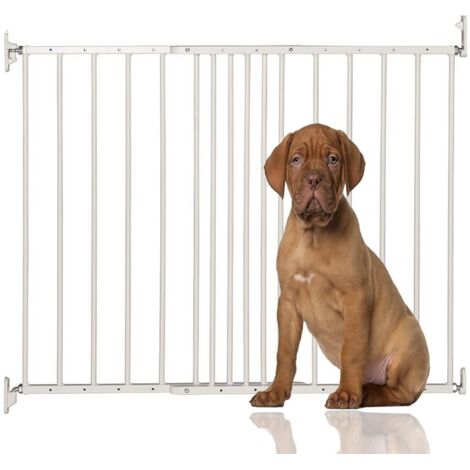 Bettacare Extending Metal Screw Fit Dog Gate, White, 62.5cm - 106.8cm, Stair Gate for Pet, Safety Barrier for Puppy