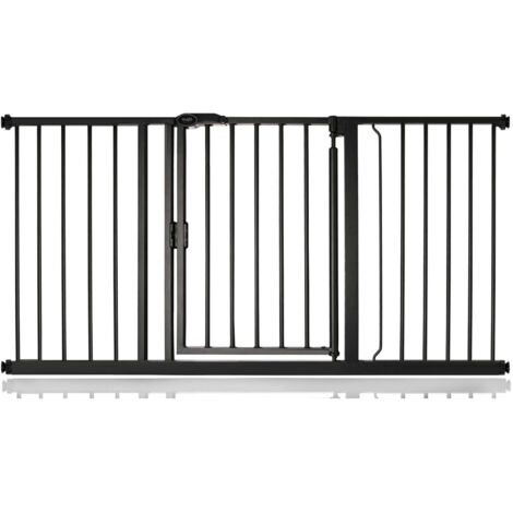 Bettacare Auto Close Pet Gate, 147cm - 154cm, Matt Black, Pressure Fit Stair Gate for Dog & Puppy