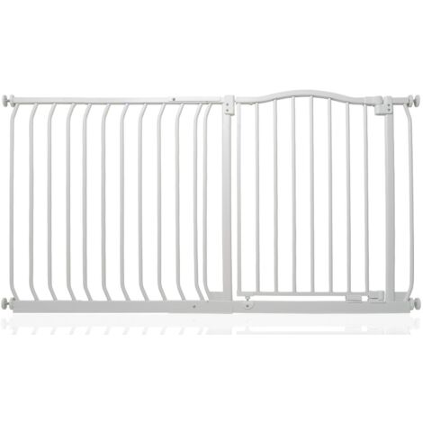 Safetots Curved Top Safety Gate, 134cm - 143cm, Matt White, Pressure Fit Stair Gate