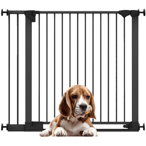 Bettacare SafeStep Dog Gate, Black, 110cm - 117cm, Extra Low Walkthough, 81cm Extra Wide Doorway, Extra Wide Pet Gate