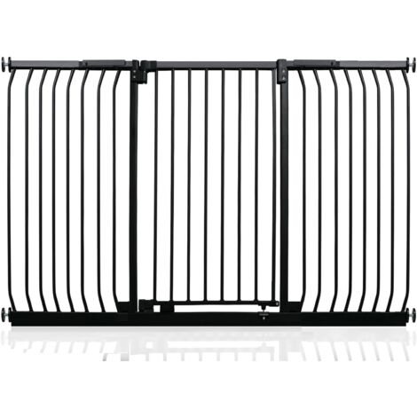 Safetots Extra Tall Elite Safety Gate, 179cm - 188cm, Matt Black, Extra Tall 96.8cm in Height, Pressure Fit Stair Gate