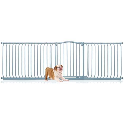 Bettacare Curved Top Dog Gate, 234cm - 243cm, Matt Grey, Pressure Fit Pet Gate for Dog and Puppy, Pet and Dog Barrier