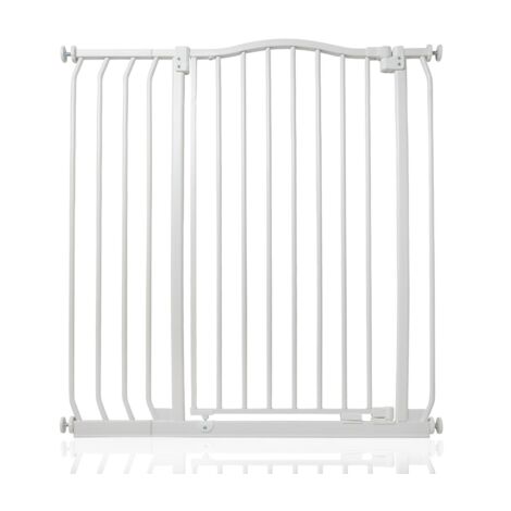 Bettacare Extra Tall Curved Top Dog Gate, 89cm - 98cm, Matt White, Extra Tall 100cm in Height, Pressure Fit Pet Gate