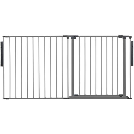 Safetots Premium Multi Panel Room Divider, up to 154cm Wide, Grey, 70cm Tall, Flexible Barrier with Door for Baby and Toddler