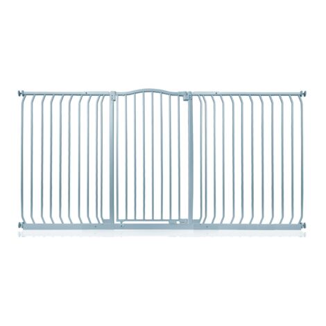 Safetots Extra Tall Curved Top Safety Gate, 188cm - 197cm, Matt Grey, Extra Tall 100cm in Height, Pressure Fit Stair Gate