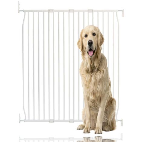 Bettacare Extra Tall Eco Screw Fit Pet Gate, White, 110cm - 120cm, Extra Tall Gate 100cm in Height, Screw Fitted Dog Gate