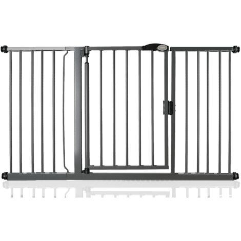 Bettacare Auto Close Pet Gate, 147cm - 154cm, Slate Grey, Pressure Fit Stair Gate for Dog & Puppy