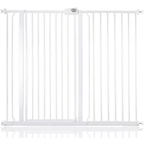 Bettacare Child and Pet Gate, 126.7cm - 134.3cm, White, Extra Tall Gate 104cm in Height, Pressure Fit Stair Gate