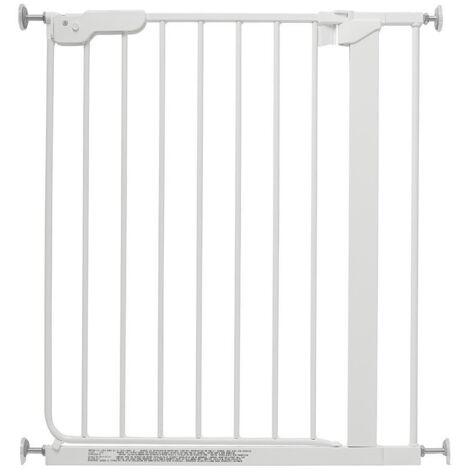 Safetots Super Narrow Baby Gate, 66.5cm - 74cm, White, Child Safety Barrier, Pressure Fit Stair Gate