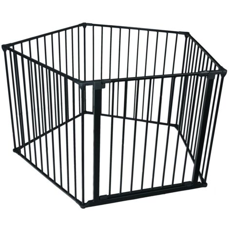 Safetots Premium Multi Panel Play Den, Pentagon, Black, 70cm High, 5 Panels, 1x72cm Door Panel and 4x72cm Side Panels, Playpen (1/5)