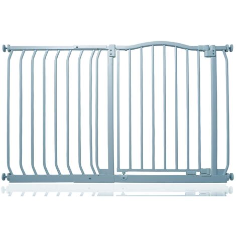 Safetots Curved Top Safety Gate, 116cm - 125cm, Matt Grey, Pressure Fit Stair Gate