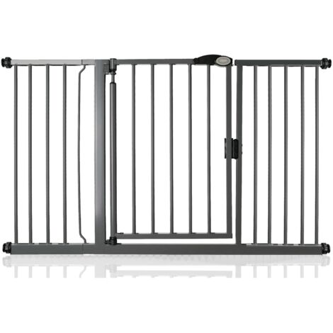 Bettacare Auto Close Pet Gate, 139.8cm - 146.8cm, Slate Grey, Pressure Fit Stair Gate for Dog & Puppy