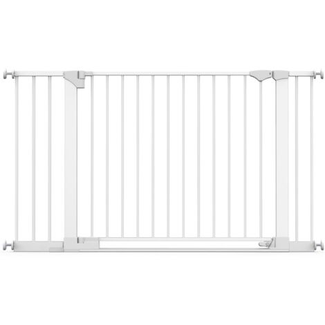 Safetots SafeStep Gate, White, 138cm - 145cm, Extra Low Walkthough, 81cm Extra Wide Doorway, Extra Wide Baby Gate