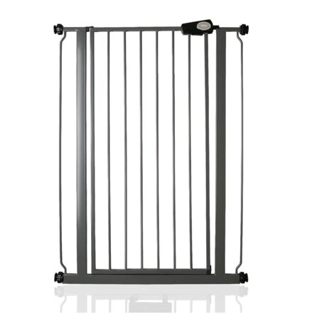Safetots Extra Tall Metal Safety Gate Pressure Fit, 87.9cm - 95.5cm, Slate Grey, 104cm in Height, Extra Tall Baby Gate