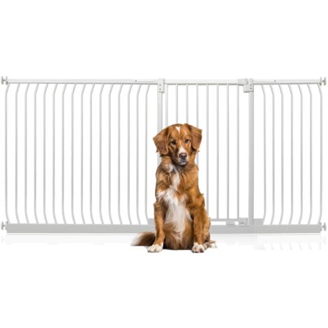 Bettacare Extra Tall Elite Dog Gate, 216cm - 225cm, Matt White, Extra Tall 96.8cm in Height, Pressure Fit Pet Gate