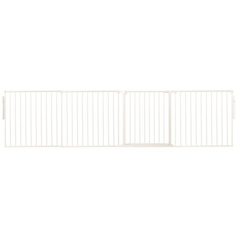 Safetots Premium Multi Panel Room Divider, up to 298cm Wide, White, 70cm Tall, Flexible Barrier with Door for Baby and Toddler (1/5)