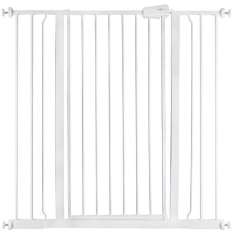 Safetots Extra Tall Metal Safety Gate Pressure Fit, 100.8cm - 108.4cm, White, 104cm in Height, Extra Tall Baby Gate