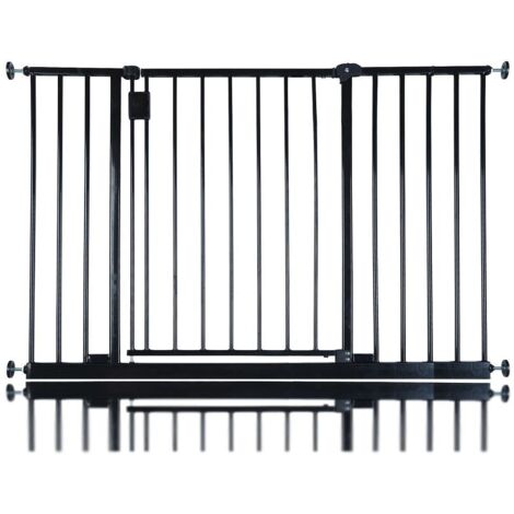 Safetots Extra Wide Hallway Gate, 109cm - 115cm, Black, Pressure Fit Baby Gate for Hallways and Wide Spaces