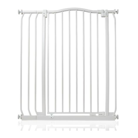 Bettacare Extra Tall Curved Top Dog Gate, 80cm - 89cm, Matt White, Extra Tall 100cm in Height, Pressure Fit Pet Gate