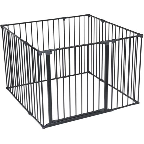 Safetots Premium Multi Panel Play Den, 105cm x 105cm, Black, 70cm High, Baby Playpen, Play Den for Toddlers, Large Playpen (1/5)