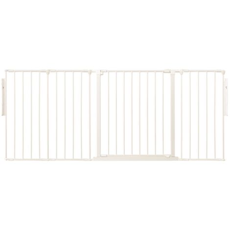 Safetots Premium Multi Panel Room Divider, up to 181cm Wide, White, 70cm Tall, Flexible Barrier with Door for Baby and Toddler