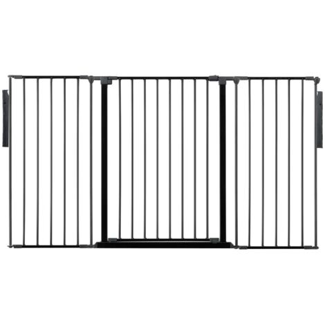 Safetots Premium Extra Tall Room Divider, up to 174cm Wide, Black, 105cm Tall, Multi Panel Barrier for Baby and Toddler