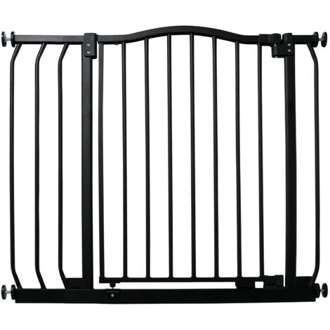 Bettacare Curved Top Dog Gate, 89cm - 98cm, Matt Black, Pressure Fit Pet Gate for Dog and Puppy, Pet and Dog Barrier
